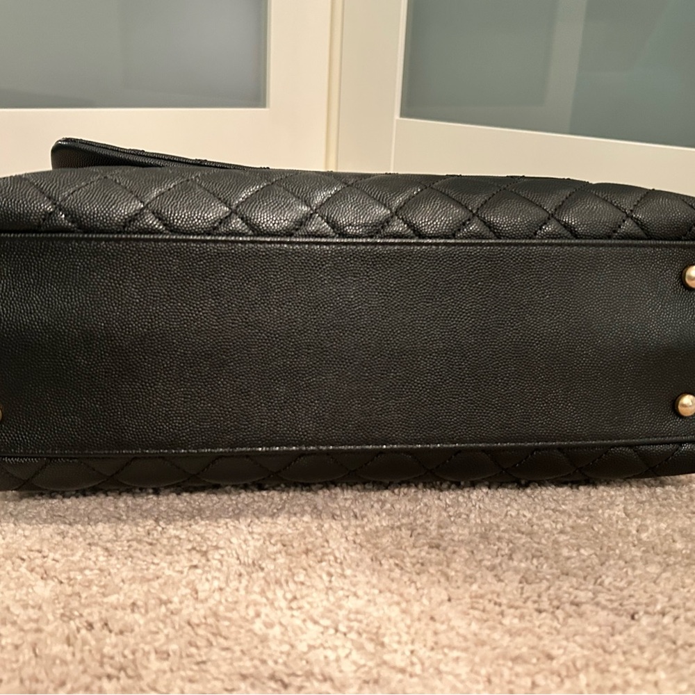 CHANEL CAVIAR MEDIUM COCO TOP HANDLE BAG BLACK✨ AUTHENTIC - Picture 12 of 16